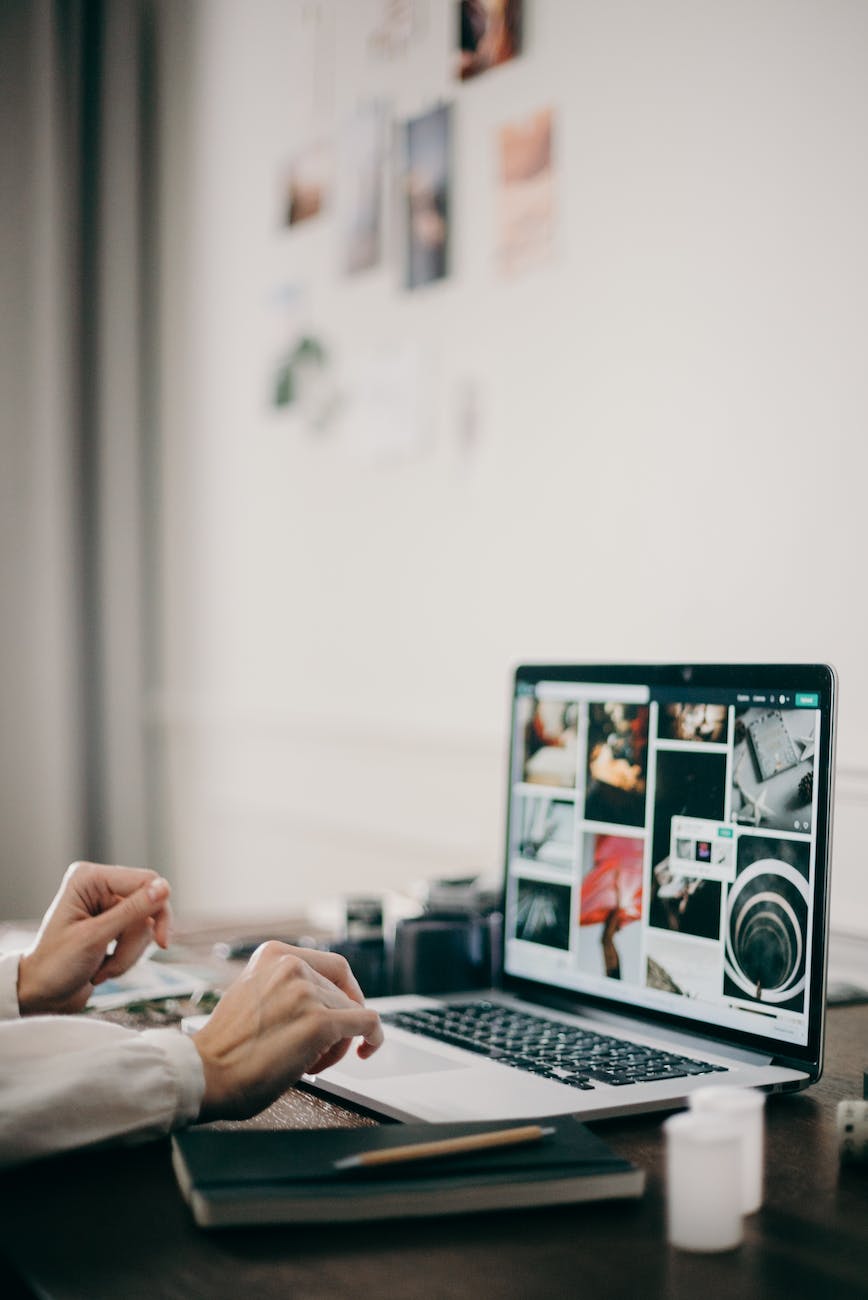 person using macbook